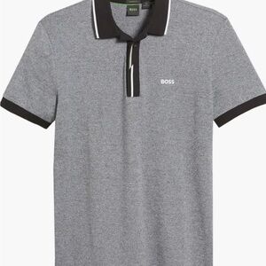 Hugo Boss Polo Shirt in Gray with Black Trim